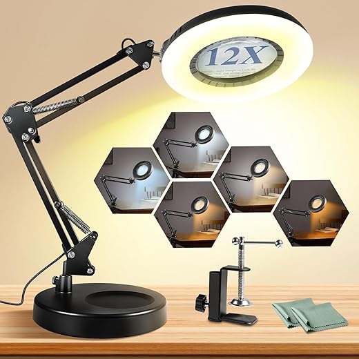 12X LED Magnifying Lamp with Stand