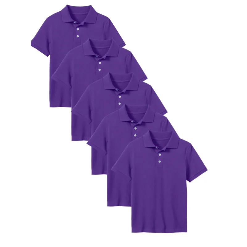 5-Pack Boys School Uniform Polos Shirts – Tagless, Durable, Comfortable, Now $8.50 Off