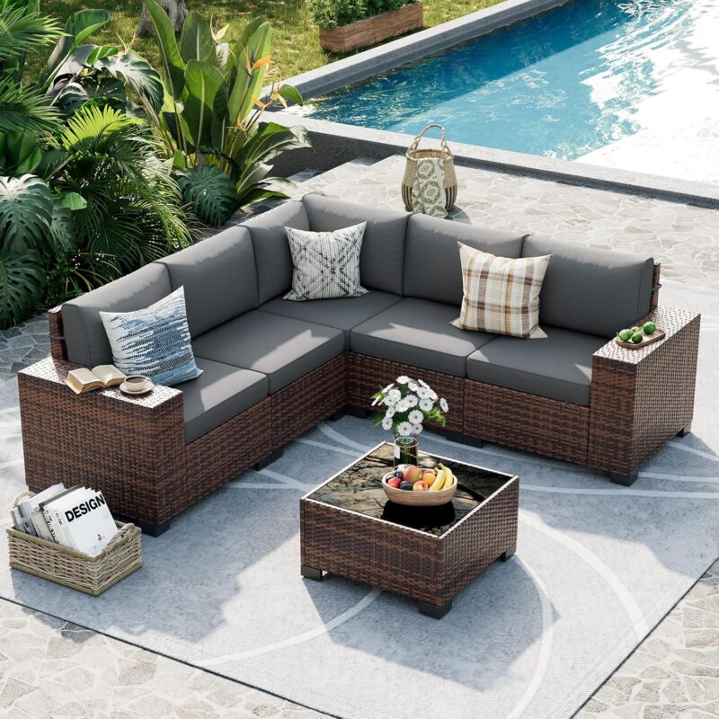 6% Off UDPATIO 6 piece outdoor sofa set – $455.98