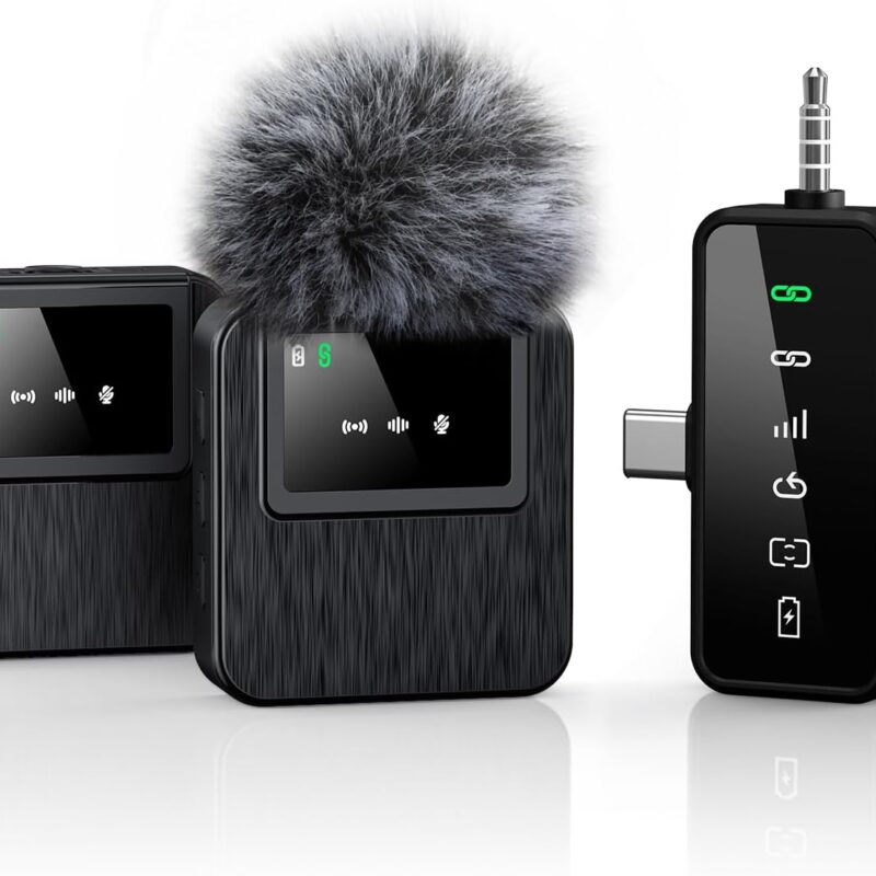 BAILIXIN 3-in-1 Mini Wireless Microphone – 328ft Range