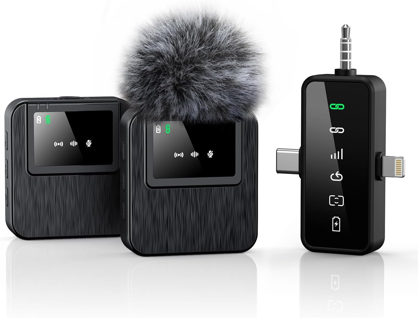 BAILIXIN 3-in-1 Mini Wireless Microphone – 328ft Range