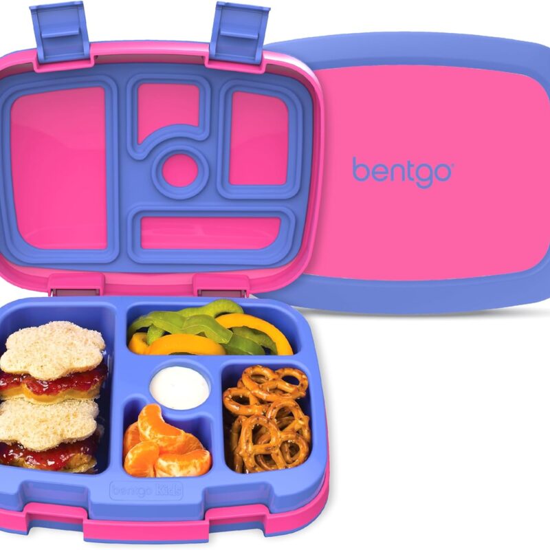 Bentgo Kids Bento Lunch Box – Fuchsia, 5 Compartments, Leak-Proof & Dishwasher Safe, Now 53% Off