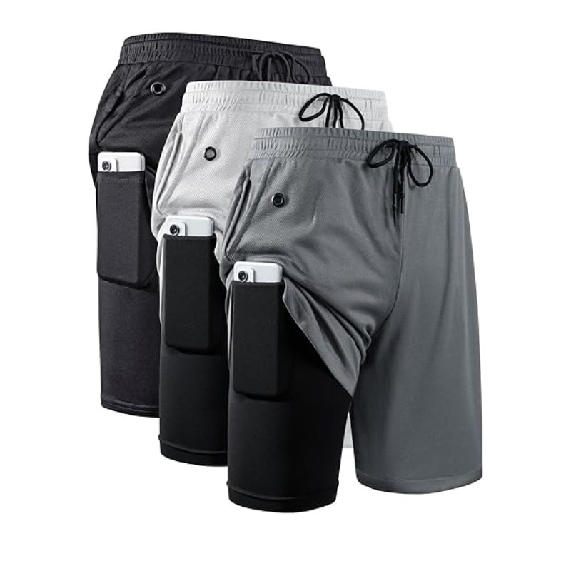 JWJ Men's 2-in-1 7in Running Shorts with Compression Liner,
