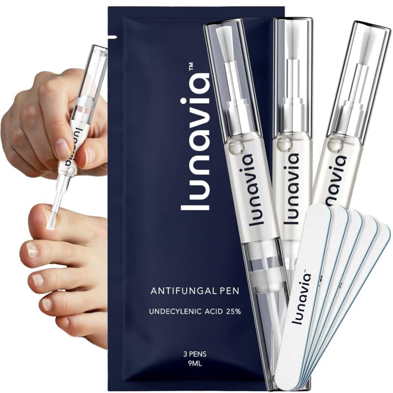 Lunavia Antifungal Pen – 3 Pack with 25% Undecylenic Acid, Tea Tree, Clove Bud & Aloe for Athlete’s Foot, Jock Itch & Ringworm, Now 56% Off
