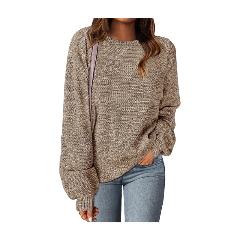 MEROKEETY Oversized Sweater – Heathered Knit | Fall Fashion