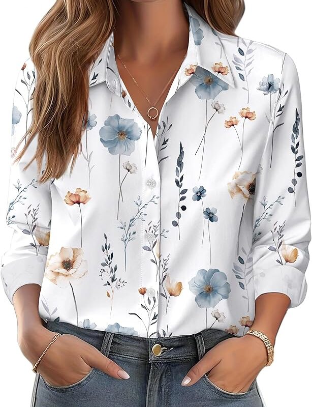 Floral Button Down Shirt Women – 33% Off