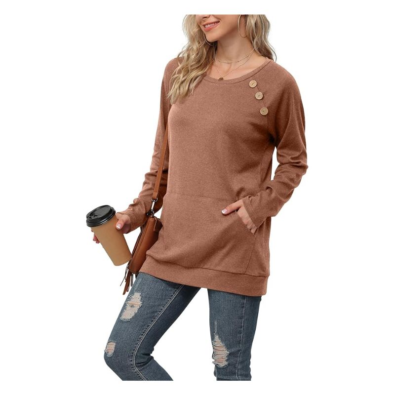 Yincro Women's Casual Long Sleeve Tunic Tops Fall Tshirt Blouses
