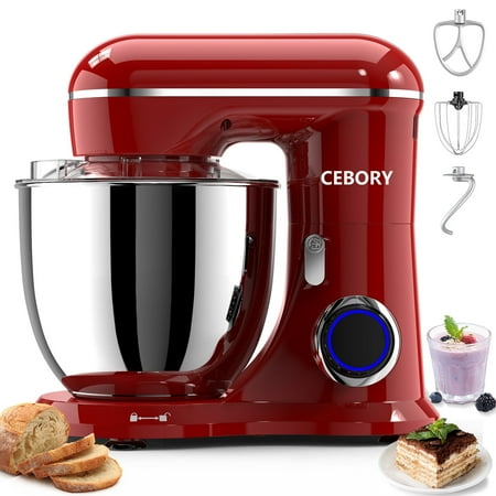 CEBORY 3-IN-1 Stand Mixer, 6.5 QT Tilt-Head 10-Speed Food Mixer, Kitchen Electric Mixer with Dough Hook, Beater, Whisk, Bowl for Most Home Cooks