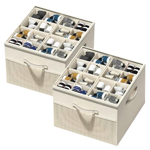 Foldable Beige Shoe Organizer Box Set