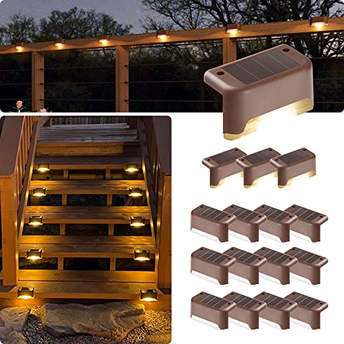 GIGALUMI 16 Pack Solar Deck Lights
