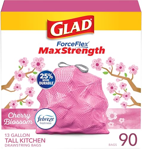 Glad MaxStrength Cherry Blossom Trash Bags