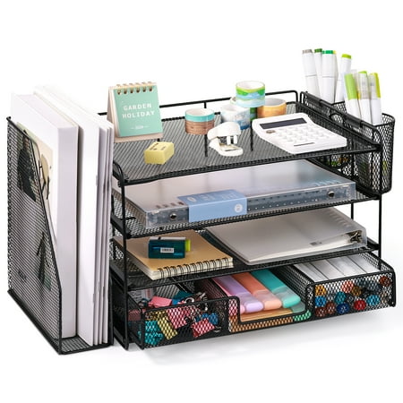 Livhil 4-Tier Desk Organizer Black