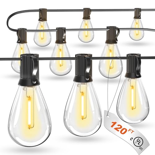 Luckystyle 120FT LED Outdoor String Lights