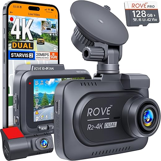 ROVE R2-4K Dual Dash Cam with GPS