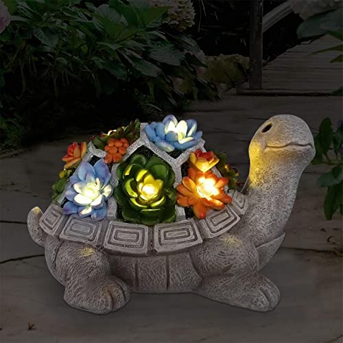 Solar Turtle Garden Statue with LED Lights