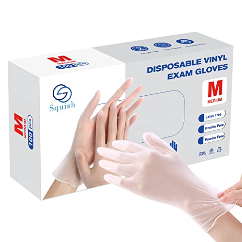 Squish Disposable Vinyl Gloves 100 Count