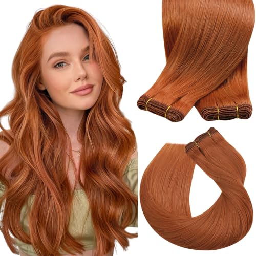 Sunny Copper Brown Hair Weft Extensions