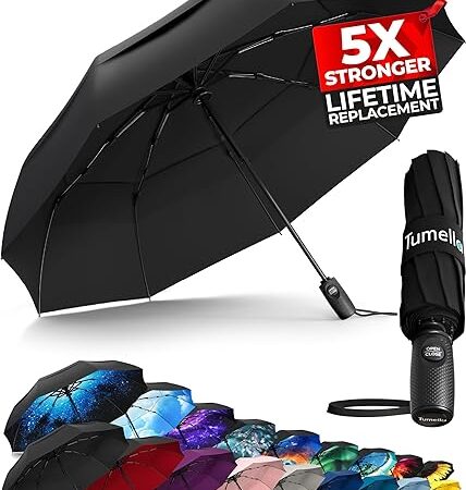 TUMELLA Windproof Travel Umbrella Lightweight