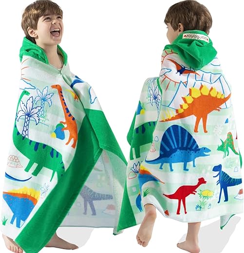 VOOVA & MOVAS Toddler Towel – Dino Wrap for Boys
