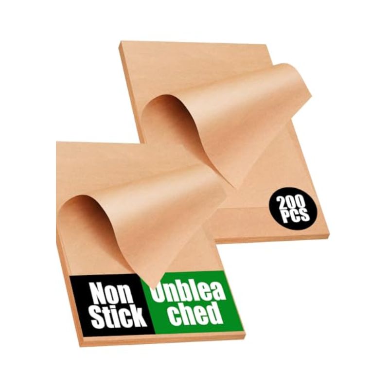 200 PCS Unbleached Parchment Paper Sheets for Baking 12x16 Inches, Non-Stick and Non-Toxic Pre-cut Parchment Sheets for Oven, Cooking, Grilling, Air Fryer and Steaming - Fit for Half Sheet Pans
