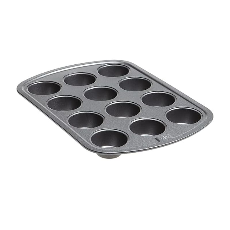 GoodCook Everyday Nonstick Steel Mini Muffin Pan , 12 cup, Gray