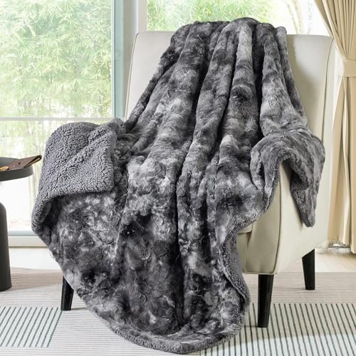 Cozy Sherpa Tie-Dye Throw Blanket