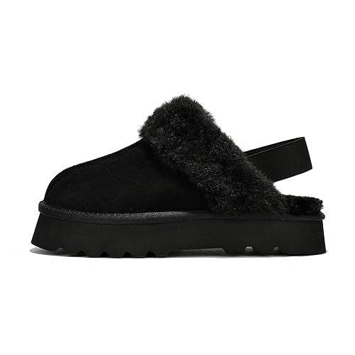 Project Cloud Black Suede Slippers for Women
