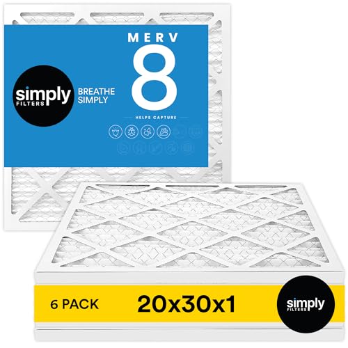 Simply Air Filter 20x30x1 Merv 8 Pack
