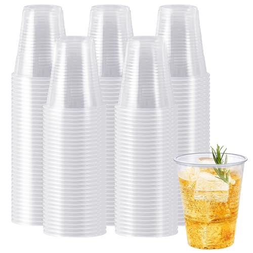 SIUQ 300 Pack 12 oz Plastic Cups, Clear Disposable Drinking Water Cups for Cold Beverages, Ideal for Party, Picnic, BBQ, Wedding, Travel, Halloween, Christmas, Events