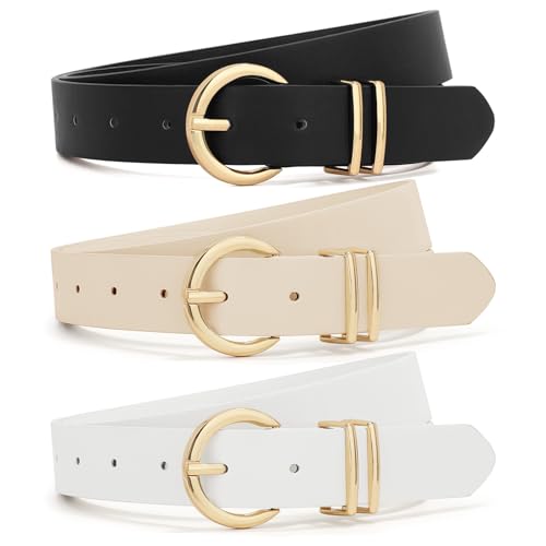 XZQTIVE Women's Leather Belts 3 Pack
