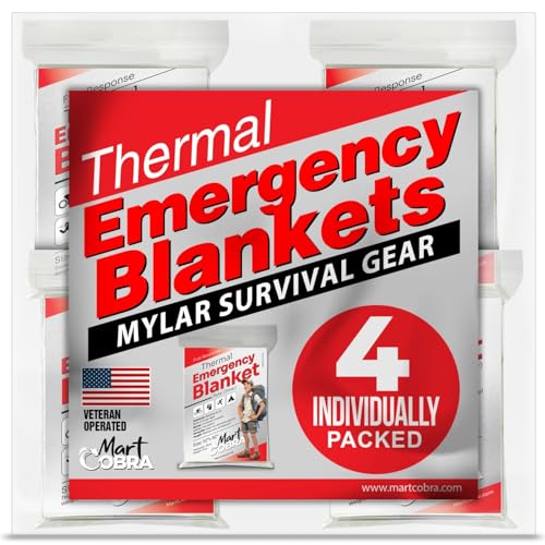 4-Pack Emergency Mylar Space Blankets