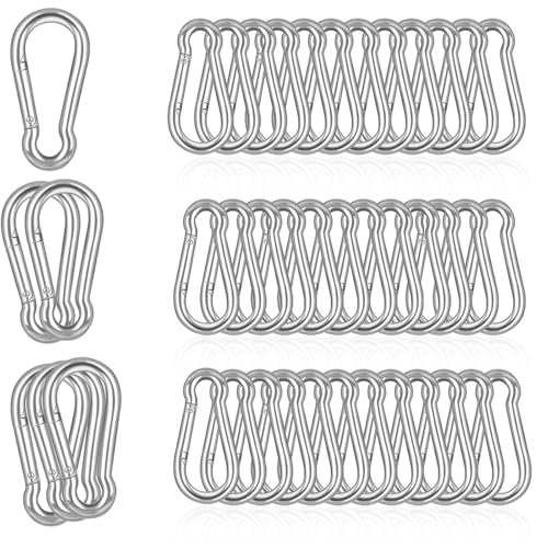 60PCS Heavy Duty Galvanized Steel Carabiners