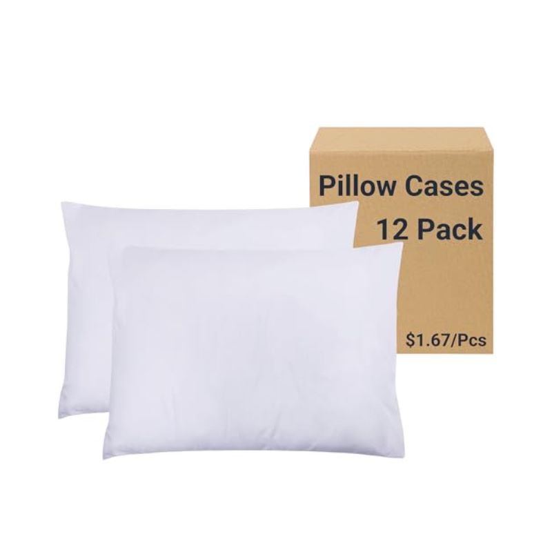ZPECC 12-Pack Microfiber Pillowcases 20x26 White