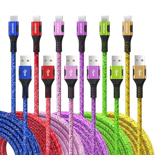 Multicolored USB to USB C Cable 6-Pack