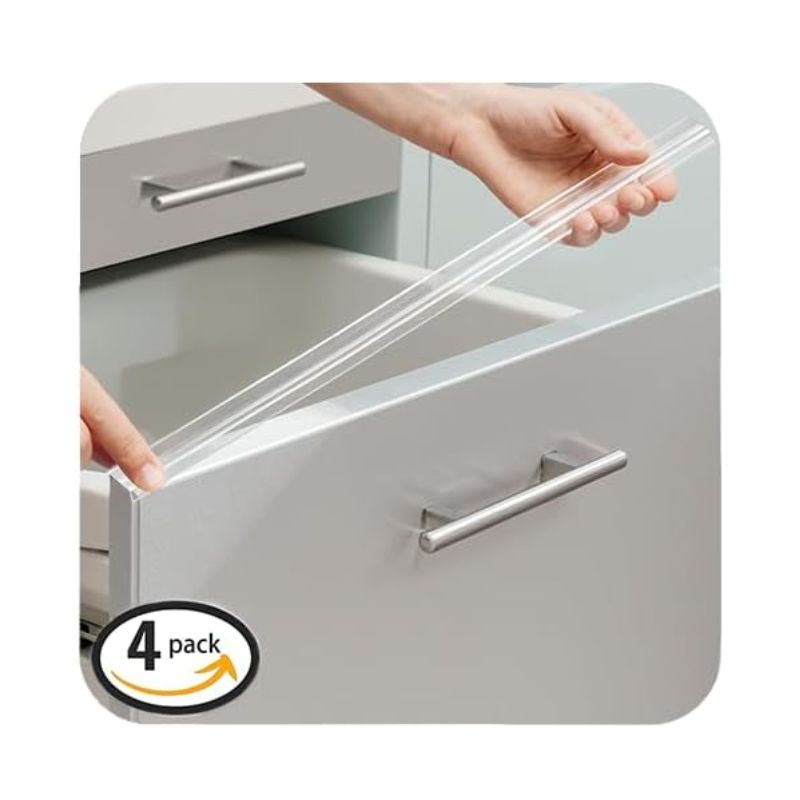 Cabinet Protectors for Kitchen Cabinets, Cabinet Door Protector Trash Drawer Protector Edge Guard, Plastic Slip on Protectors for Cabinets– 3/4" Thick, 18" Length