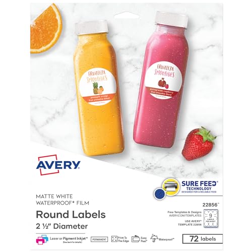 Avery Waterproof Round Labels 2.5"