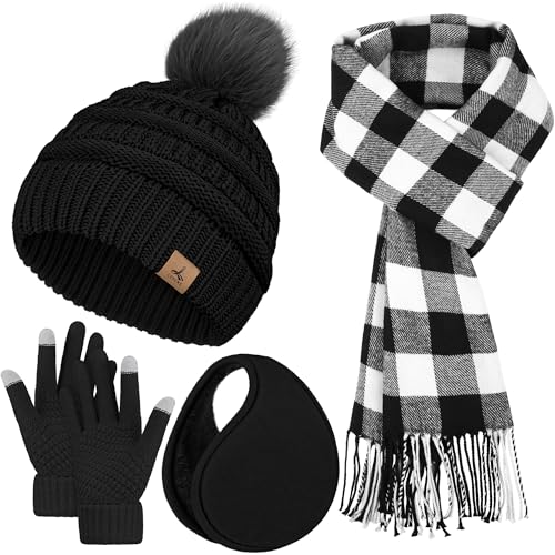 Warm Winter Hat Scarf Gloves Set